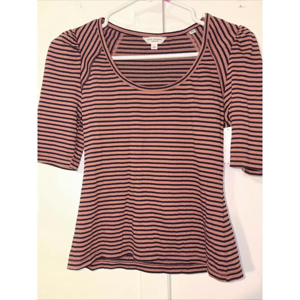Max Studio London Cropped Striped Top‎ NWT